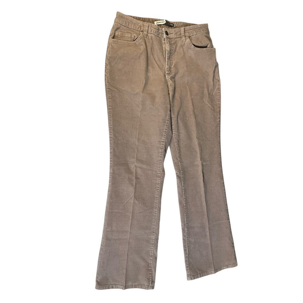 St. John's Bay Stretch BootCut Corduroy Pants Women's Size 8 Tan Cotton Blend